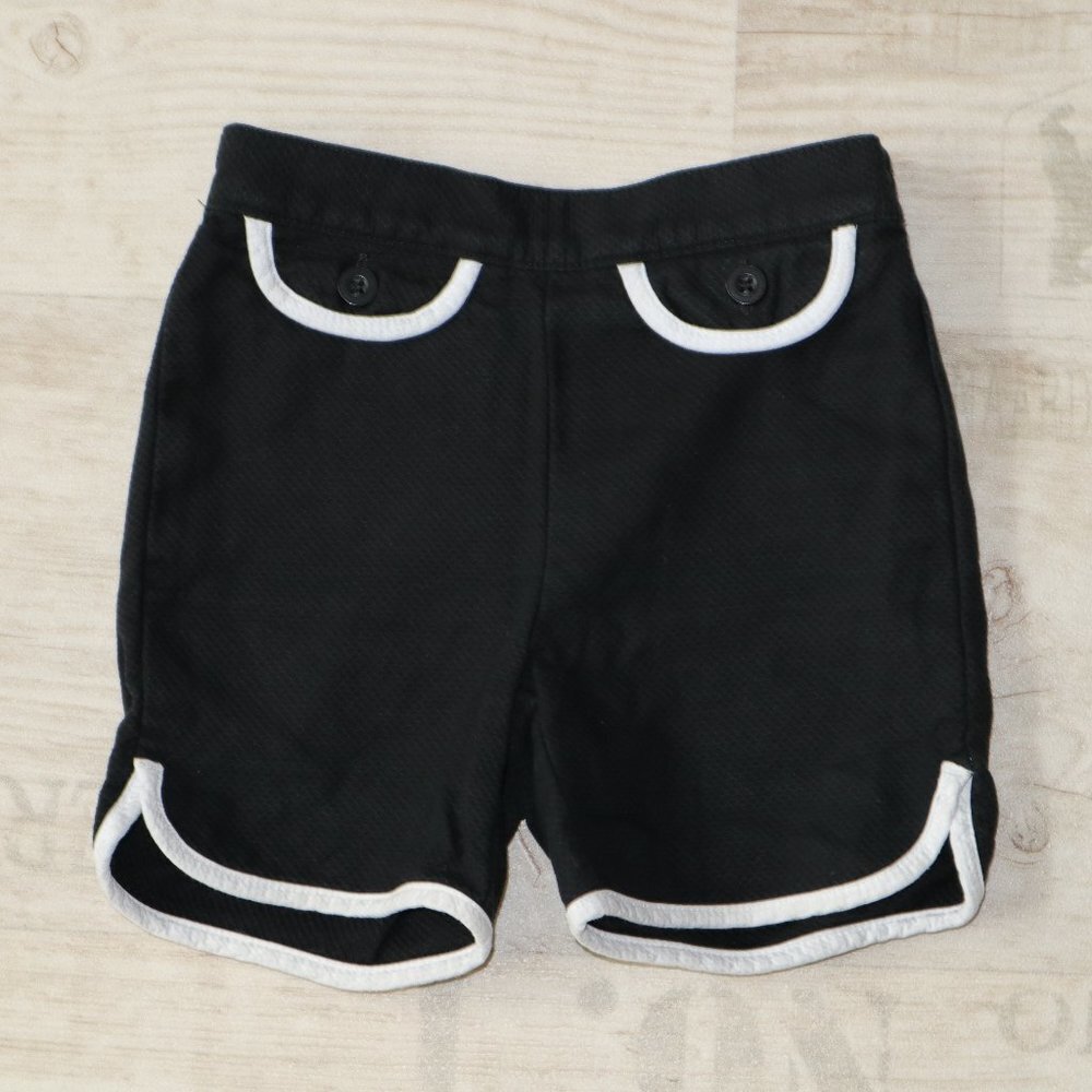 Janie and Jack Shorts Baby Girls 12-18M Black White Trim Classic